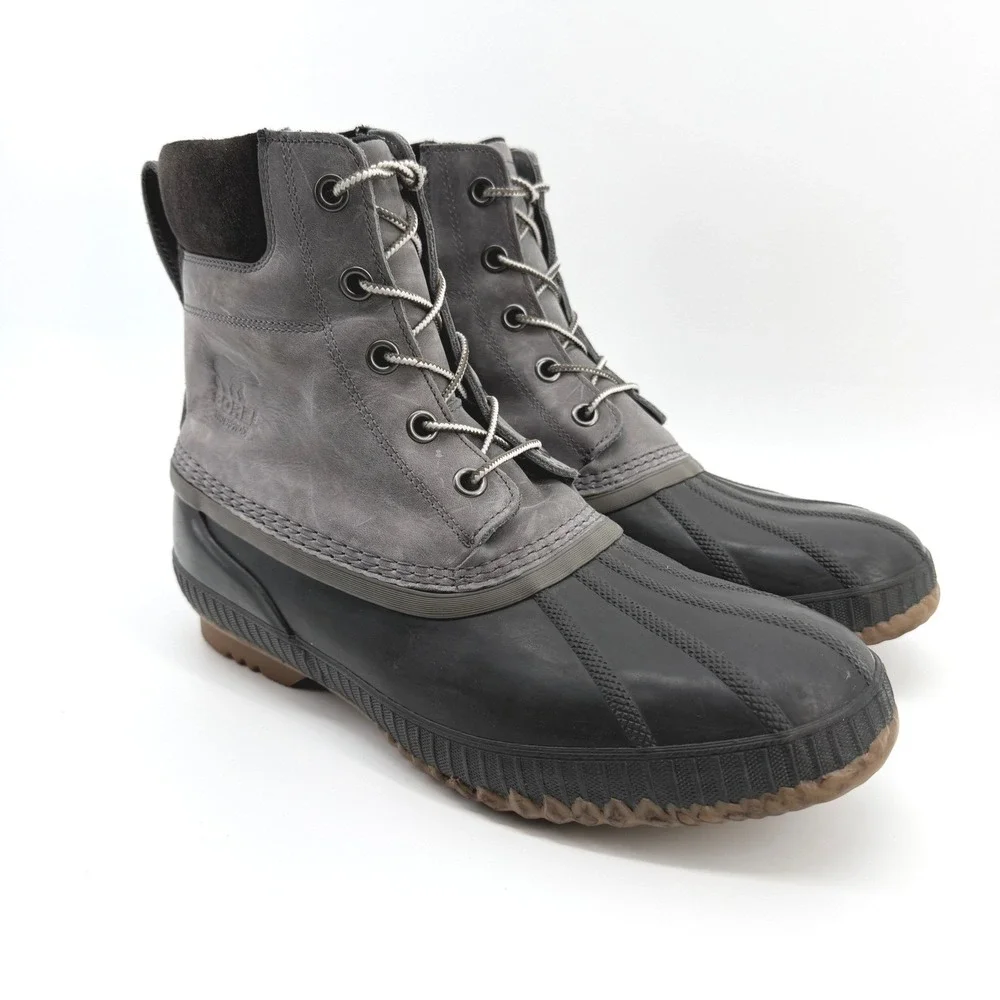 Sorel Cheyanne II Duck Boots Mens 14 Gray Waterproof Gorpcore Utility NM2575-052